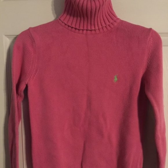 Ralph Lauren Women's Cotton Sweater Turtleneck Pink Size S - Picture 1 of 4